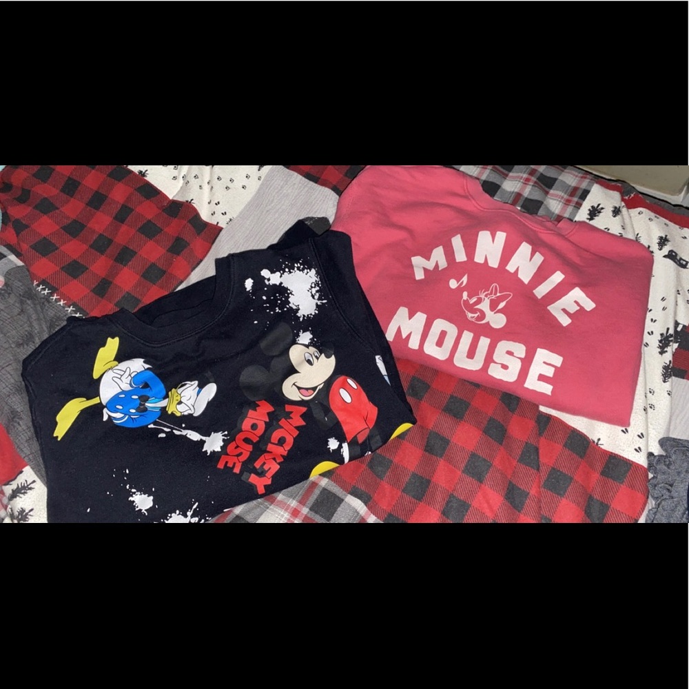 Two Disney crewneck sweatshirts